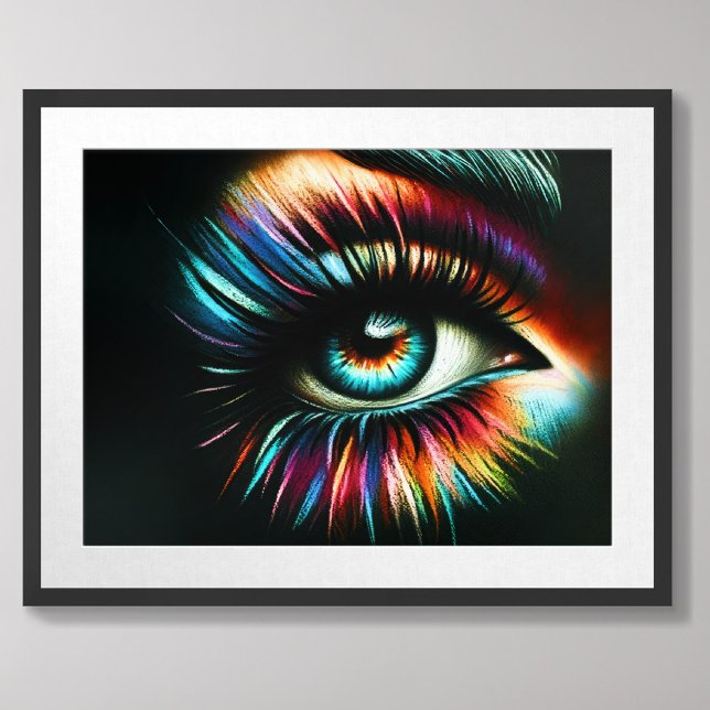 Close Up Female Eye Wild Cosmetics Pastel Drawing Poster (Creator Uploaded)