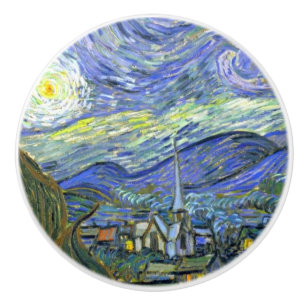 Close-up from Starry Night by Vincent Van Gogh Ceramic Knob