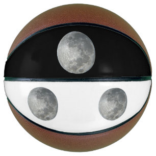 Close-Up Full Moon in the Night Sky.  Photography Basketball