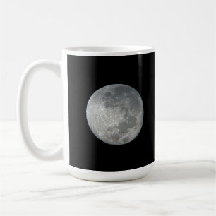 Close-Up Full Moon in the Night Sky. Photography Coffee Mug