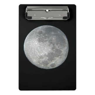 Close-Up Full Moon in the Night Sky. Photography Mini Clipboard
