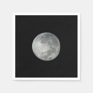 Close-Up Full Moon in the Night Sky. Photography Napkin