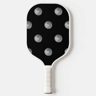Close-Up Full Moon in the Night Sky. Photography Pickleball Paddle