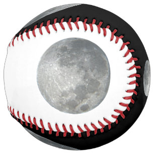 Close-Up Full Moon in the Night Sky. Photography Softball