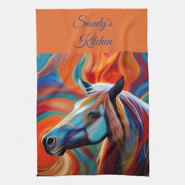 Close up Horse head Tea Towel (Vertical)