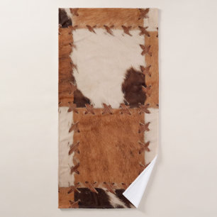 Close up leather patchwork textured background. bath towel