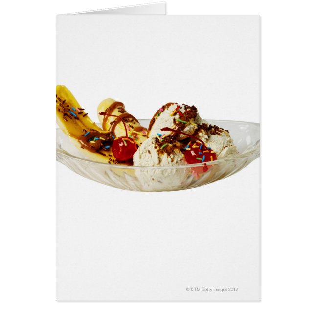 Close-up of a banana split (Front)