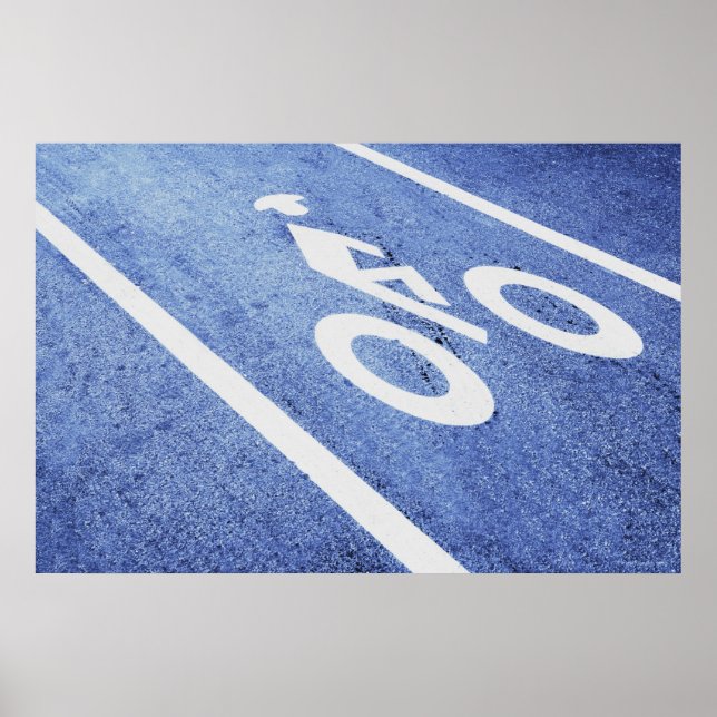 Close-up of a bicycle sign on the road (Front)