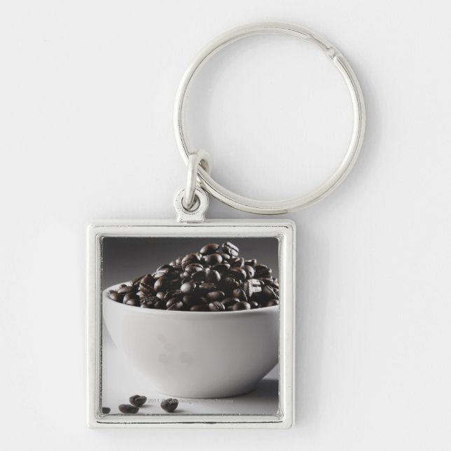 Close-up of a bowl full of coffee beans key ring (Front)