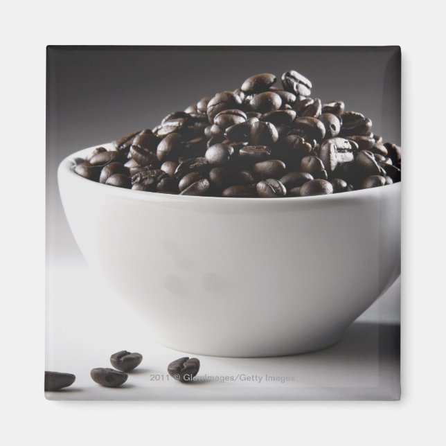 Close-up of a bowl full of coffee beans magnet (Front)