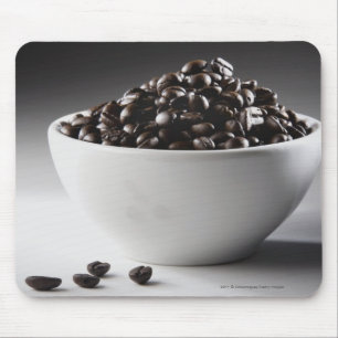 Close-up of a bowl full of coffee beans mouse pad