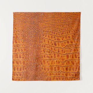 Close up of a brown reptile vintage leather textur tapestry