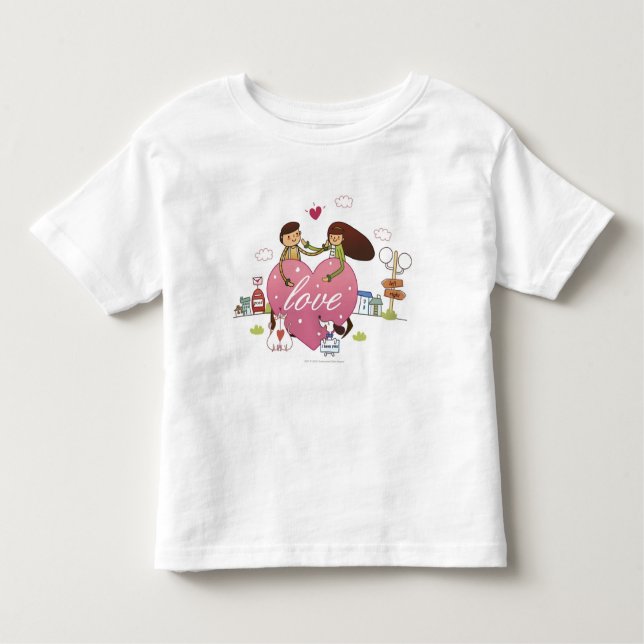 Close-up of a couple holding a heart shape toddler T-Shirt (Front)