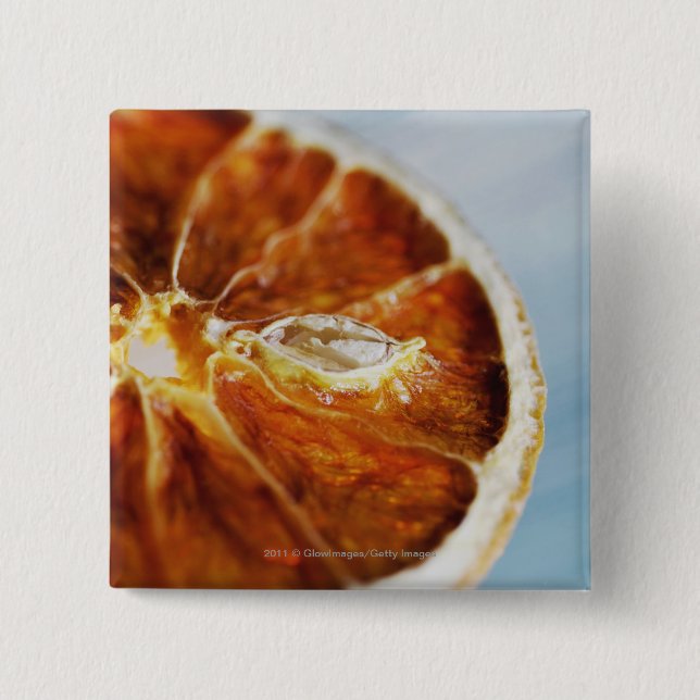 Close-up of a dried slice of lemon 15 cm square badge (Front)
