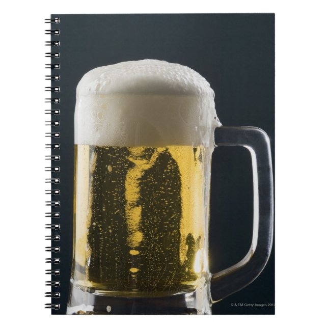 Close-up of a glass of beer spiral notebook (Front)