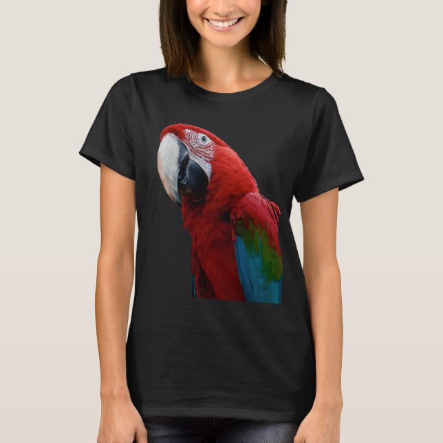Close-Up Of A Green Winged Macaw Parrot T-Shirt (Front)
