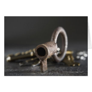 Close-up of a key in a key ring