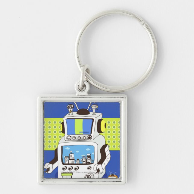 Close-up of a robot key ring (Front)