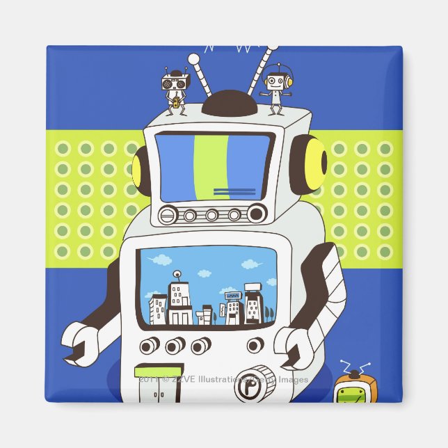 Close-up of a robot magnet (Front)