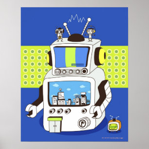 Close-up of a robot poster