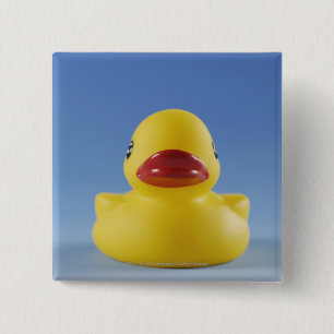 Close-up of a rubber duck 15 cm square badge