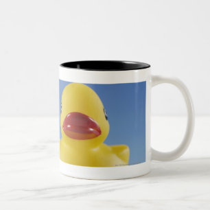 Close-up of a rubber duck Two-Tone coffee mug