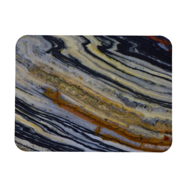 Close up of a Striated Jasper Slab Magnet (Horizontal)
