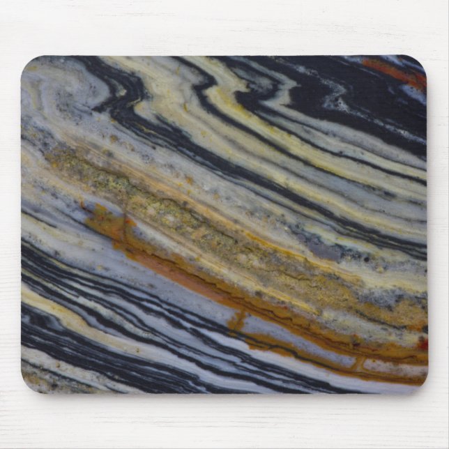 Close up of a Striated Jasper Slab Mouse Pad (Front)