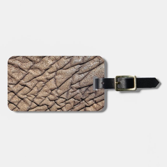 Close-Up Of African Elephant's Hide Luggage Tag (Front Horizontal)