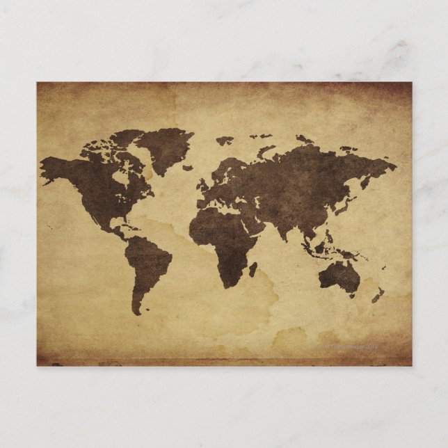 Close up of antique world map 3 postcard (Front)