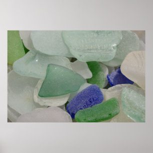 Close up of beach glass, Alaska Poster