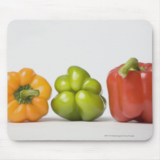 Close-up of bell peppers in a row mouse pad (Front)