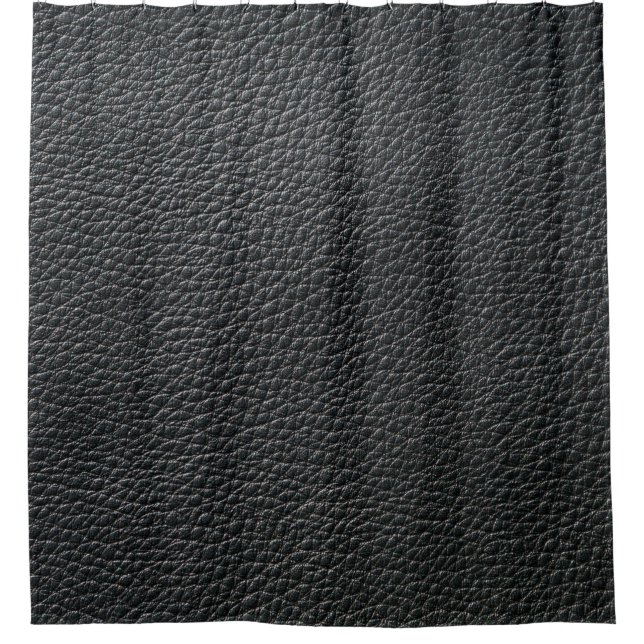 Close up of black leather texture and backgroundle shower curtain (Front)