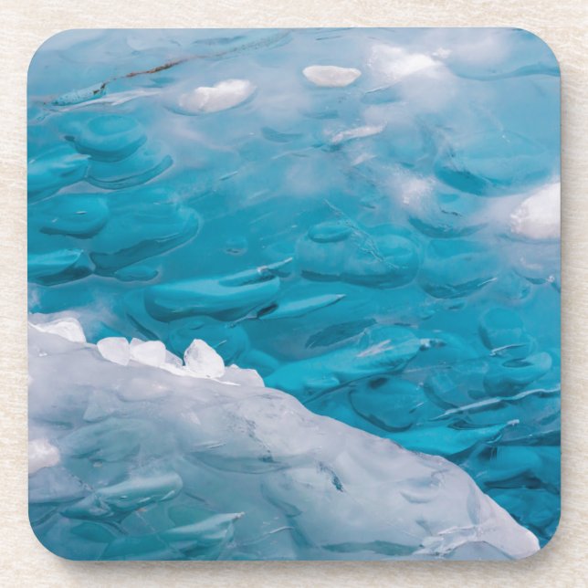 Close-up of blue ice coaster (Front)