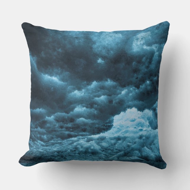Close up of blue ice, Iceland Cushion (Front)