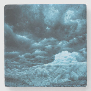 Close up of blue ice, Iceland Stone Coaster