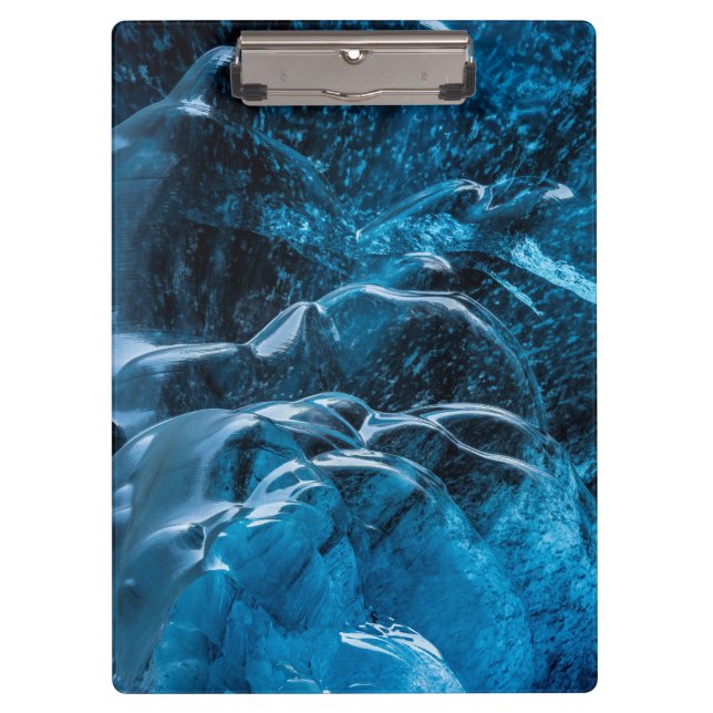 Close Up Of Blue Ice Walls Clipboard (Front)