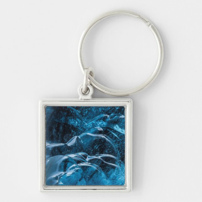 Close Up Of Blue Ice Walls Key Ring (Front)