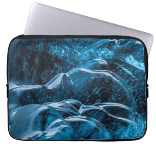 Close Up Of Blue Ice Walls Laptop Sleeve
