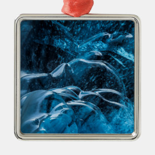Close Up Of Blue Ice Walls Metal Tree Decoration