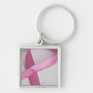 Close up of Breast Cancer Awareness Ribbon Key Ring