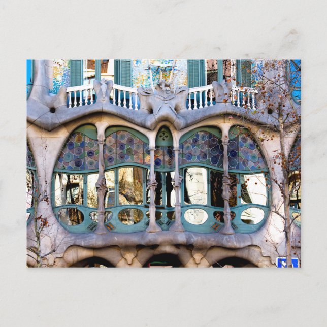 Close up of Casa Batlló, Barcelona, Spain Postcard (Front)
