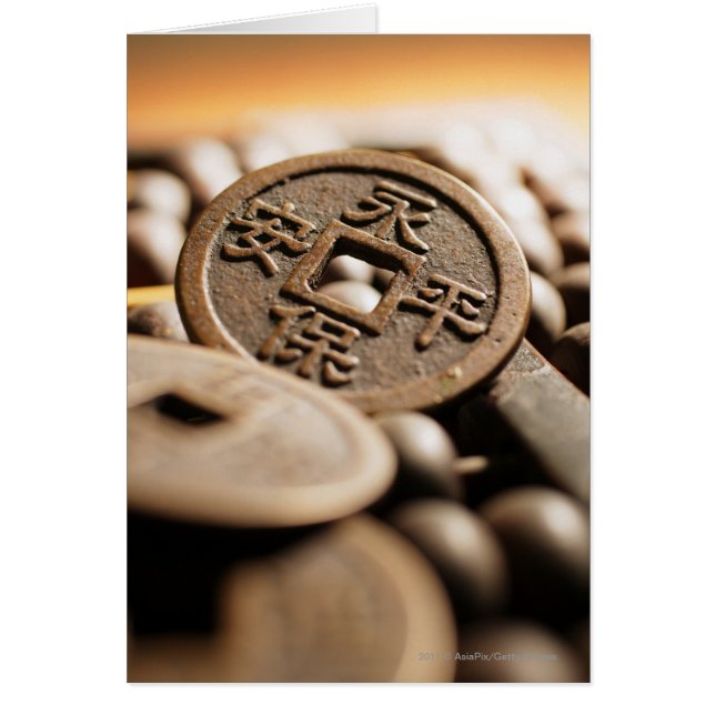 Close up of Chinese coin (Front)