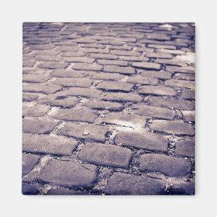 Close Up Of Cobblestone Street Magnet