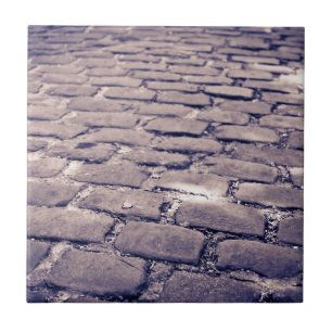 Close Up Of Cobblestone Street Tile