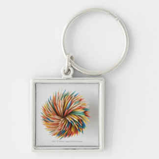 Close-up of coloured pencils key ring
