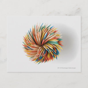 Close-up of coloured pencils postcard