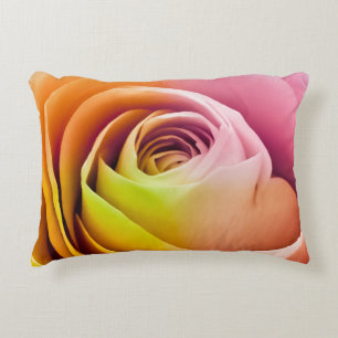 Close up of Colourful Rose Petals Decorative Cushion