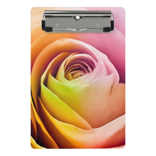 Close up of Colourful Rose Petals Mini Clipboard (Front)
