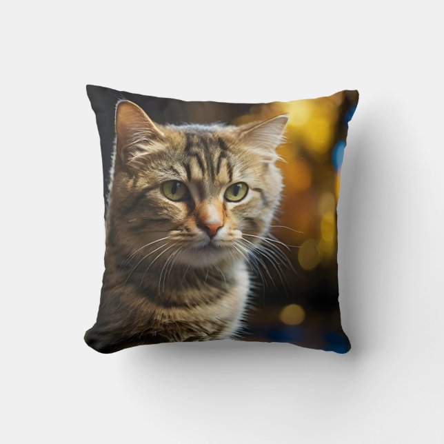Close-up Of Cute Cat Gazing #2 Cushion (Front)